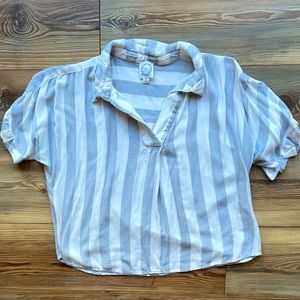 Francesca’s Blue and White Striped Medium Top